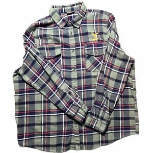 Yellowstone Dutton Ranch Flannel Shirt Mens 3XL Green Plaid Graphic Long Sleeve